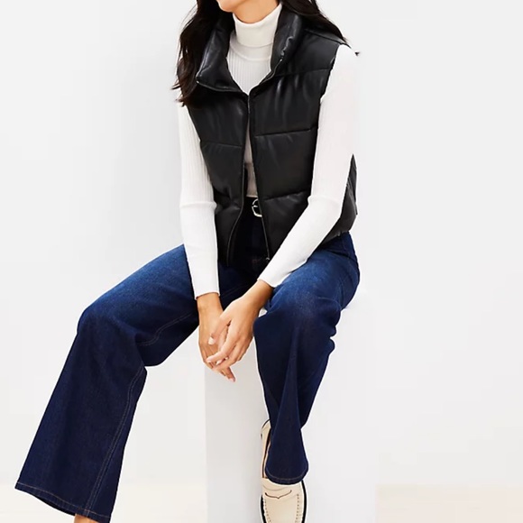 7 For All Mankind Jackets & Blazers - 7 for all mankind faux leather puffer vest